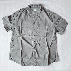 Armani Collezioni Grey Short Sleeve Button Down Shirt Cotton two Pockets Men 3XL